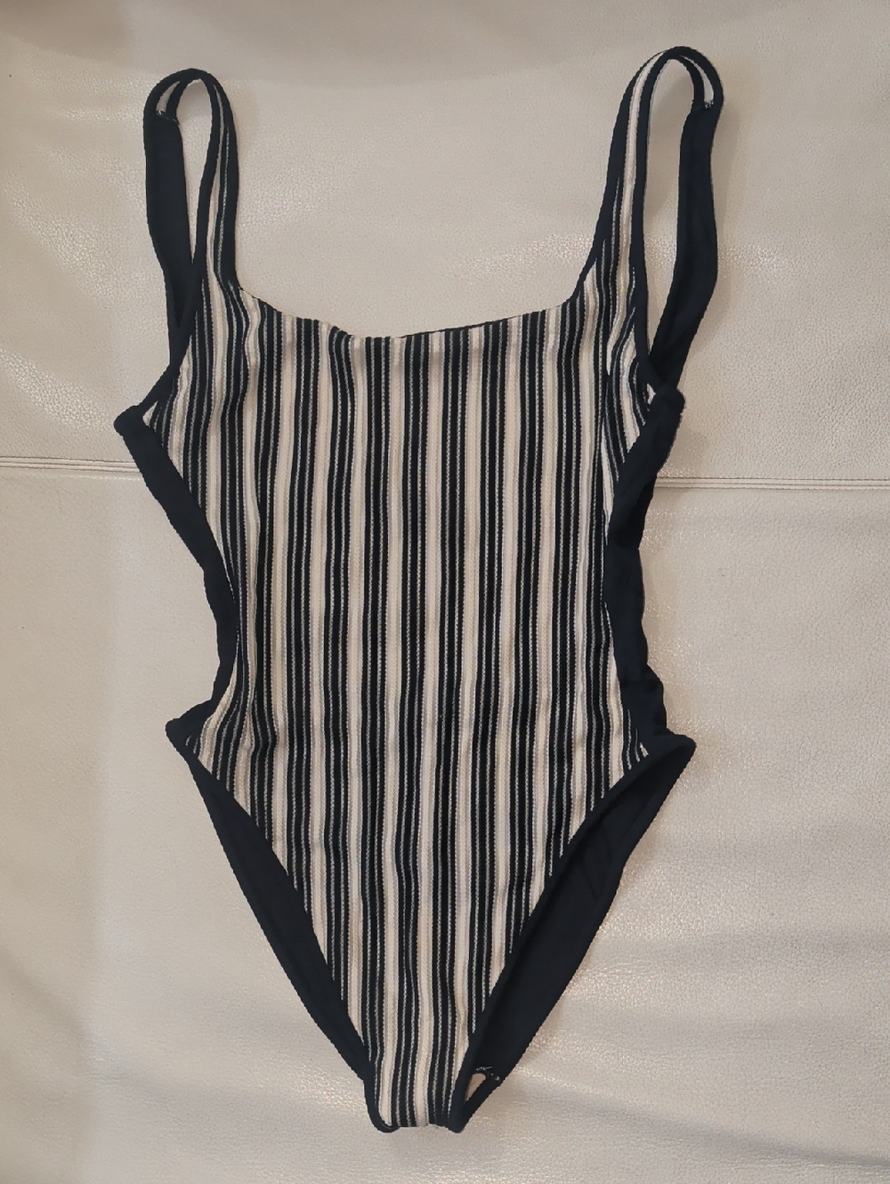 La Perla Black and White Striped One-Piece Swimsuit